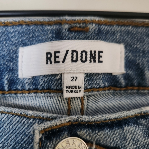 Re/Done | Comfort Stretch High Rise Stove Pipe Jeans in Mid 90s - Size 27 - Picture 10 of 13
